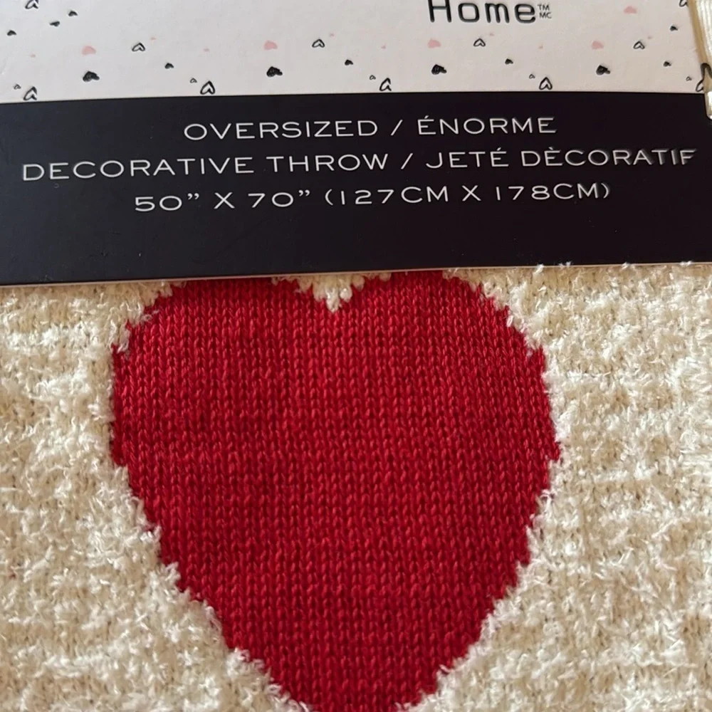 Nicole Miller valentines heart checkered blanket pink red 50” X 70” ♥️♥️♥️♥️